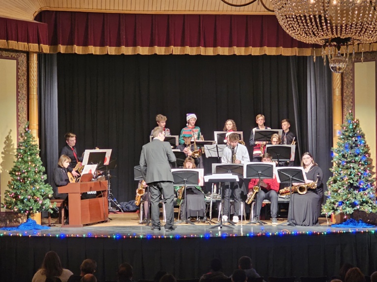 Jazz band performing at the Dell Rapids Chamber of Commerce "Christmas at the Dells"